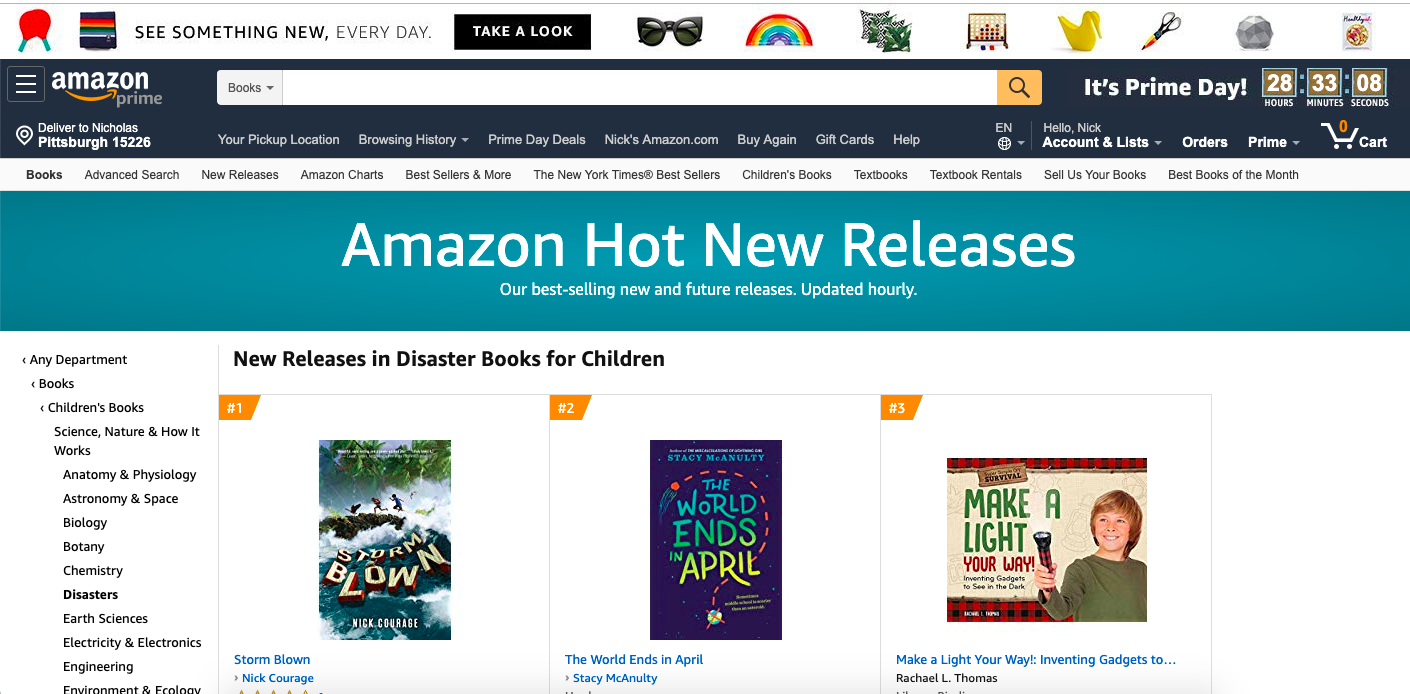 #1 New Release: Disaster Books for Children!